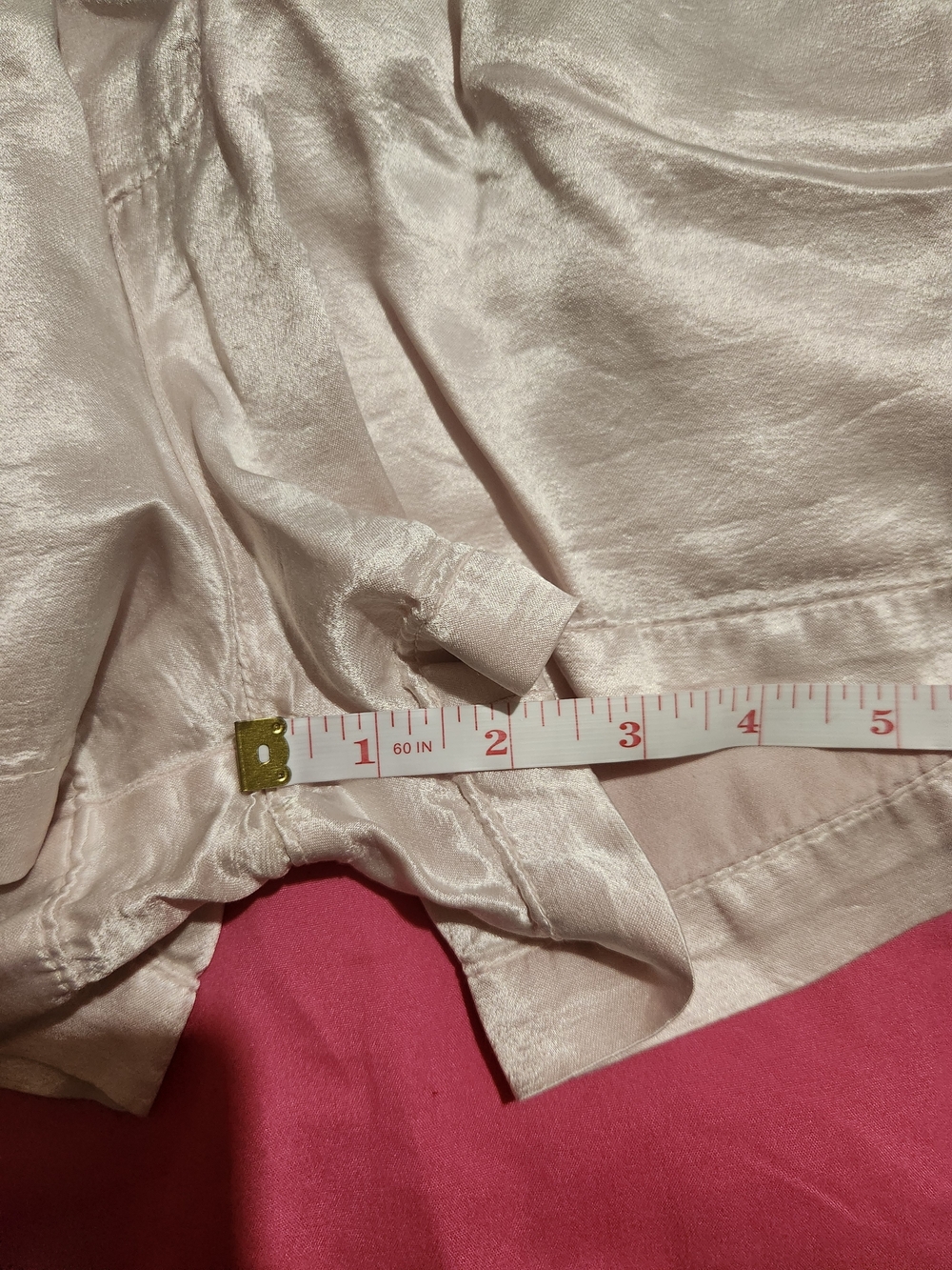 J.Harlow Laura Shiny Satin Blush Pink Two-Piece Pajama Set - Tank & Shorts - Picture 6 of 11